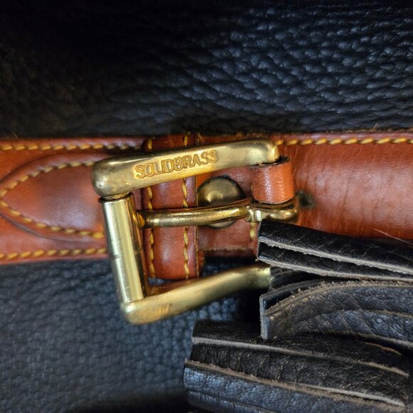 Vintage Dooney & Bourke All Weather Leather Backpack Black Tan No Fob Large - Picture 7 of 16